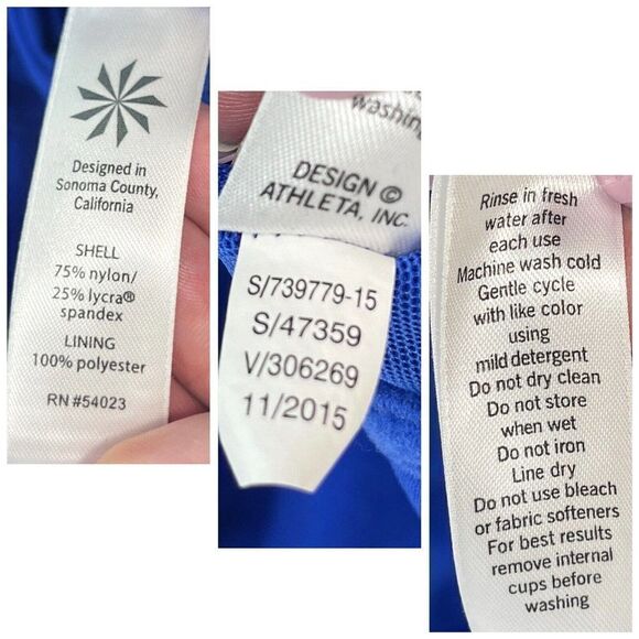 Athleta Womens Size Medium Kokomo Solid Blue Swim Dress Stretch Mini Short Water - Picture 6 of 14